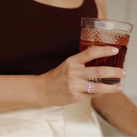 BEAUTIFUL STERLING SILVER RING WITH ROUND TOURMALINE STONE! ADJUSTS SIZES 6-11 - Picture 3 of 13